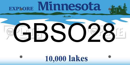 GBSO28 Minnesota License Plate