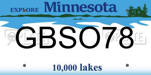 GBSO78 Minnesota License Plate