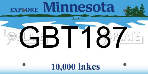 GBT187 Minnesota License Plate