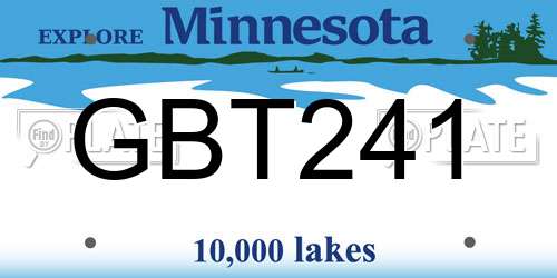 GBT241 Minnesota License Plate