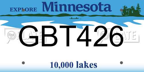 GBT426 Minnesota License Plate