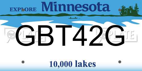 GBT42G Minnesota License Plate