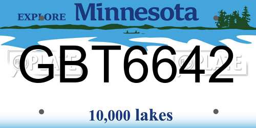 GBT6642 Minnesota License Plate
