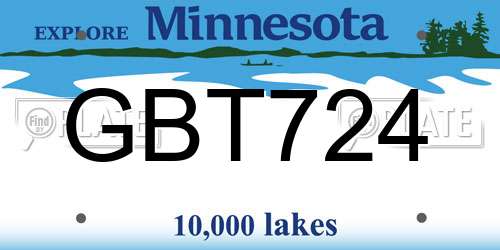 GBT724 Minnesota License Plate