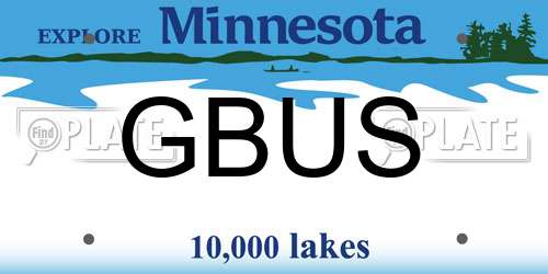 GBUS Minnesota License Plate