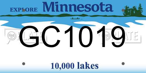 GC1019 Minnesota License Plate