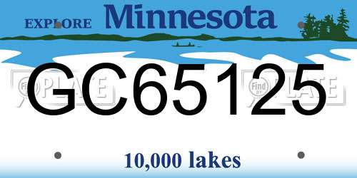 GC65125 Minnesota License Plate