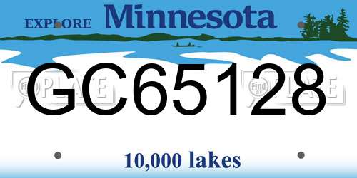 GC65128 Minnesota License Plate
