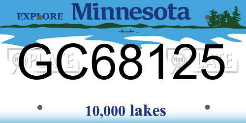GC68125 Minnesota License Plate