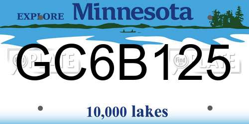 GC6B125 Minnesota License Plate