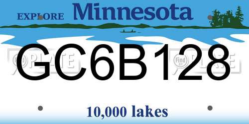 GC6B128 Minnesota License Plate