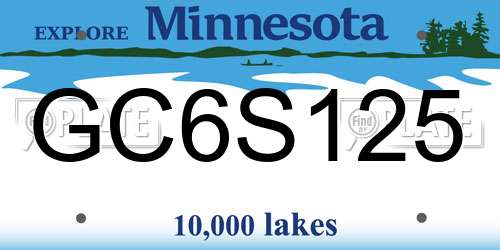 GC6S125 Minnesota License Plate