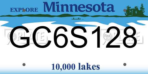 GC6S128 Minnesota License Plate