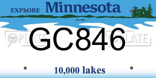GC846 Minnesota License Plate