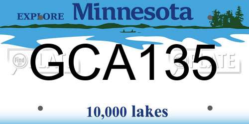 GCA135 Minnesota License Plate