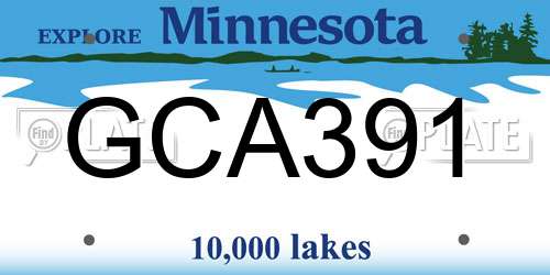 GCA391 Minnesota License Plate
