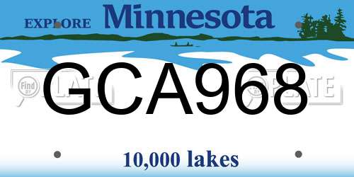 GCA968 Minnesota License Plate