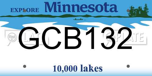 GCB132 Minnesota License Plate