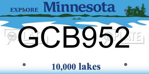 GCB952 Minnesota License Plate