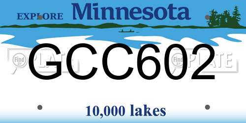 GCC602 Minnesota License Plate
