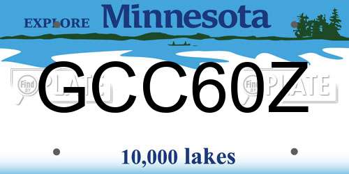 GCC60Z Minnesota License Plate
