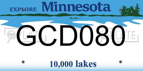 GCD080 Minnesota License Plate