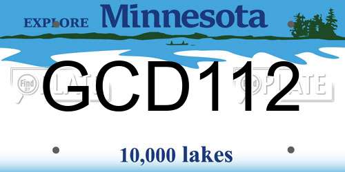 GCD112 Minnesota License Plate