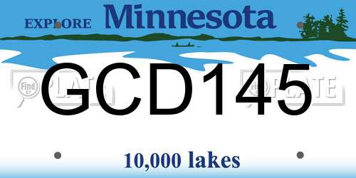 GCD145 Minnesota License Plate