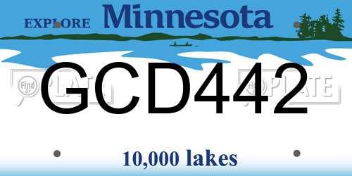 GCD442 Minnesota License Plate