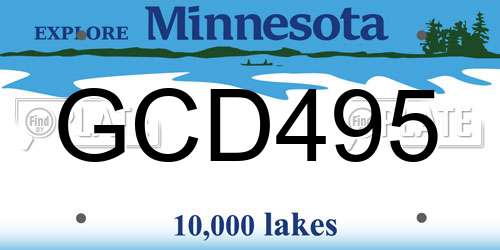 GCD495 Minnesota License Plate