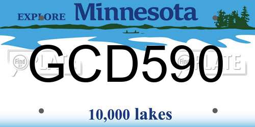 GCD590 Minnesota License Plate