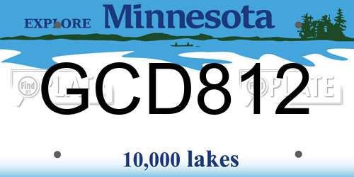 GCD812 Minnesota License Plate