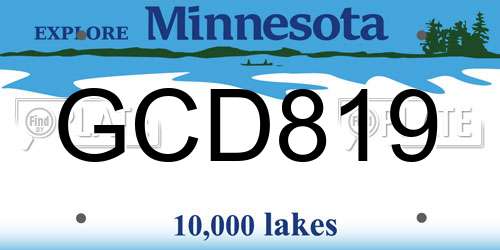 GCD819 Minnesota License Plate