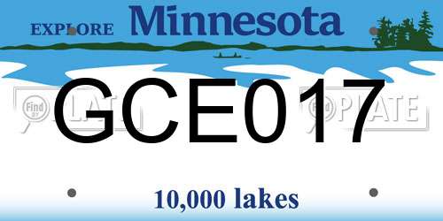 GCE017 Minnesota License Plate