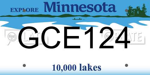 GCE124 Minnesota License Plate