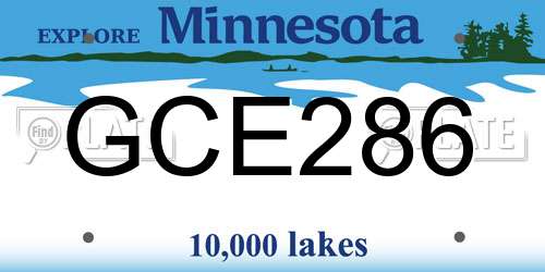 GCE286 Minnesota License Plate