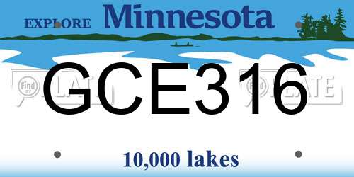 GCE316 Minnesota License Plate
