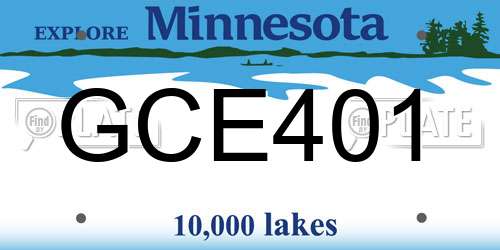 GCE401 Minnesota License Plate