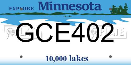 GCE402 Minnesota License Plate