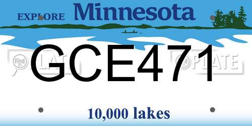 GCE471 Minnesota License Plate
