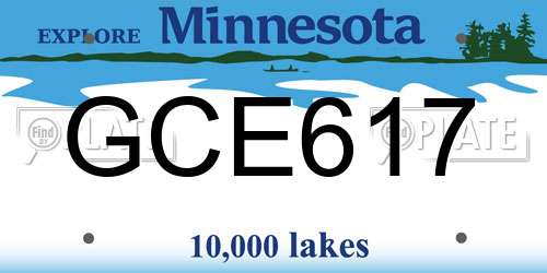 GCE617 Minnesota License Plate