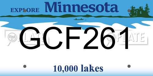 GCF261 Minnesota License Plate