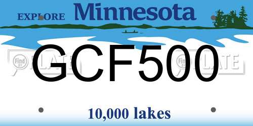 GCF500 Minnesota License Plate