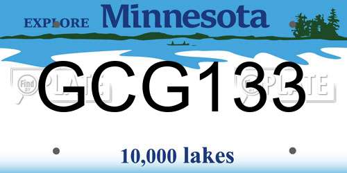 GCG133 Minnesota License Plate