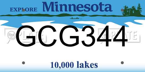 GCG344 Minnesota License Plate