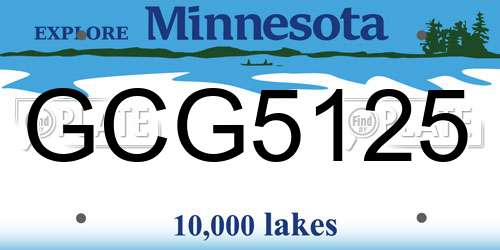 GCG5125 Minnesota License Plate
