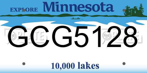 GCG5128 Minnesota License Plate