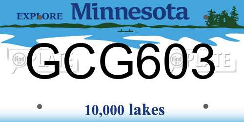 GCG603 Minnesota License Plate
