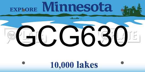 GCG630 Minnesota License Plate