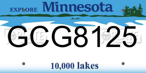 GCG8125 Minnesota License Plate